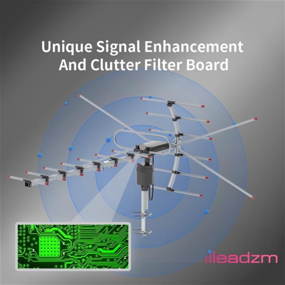 Ta-001 360 ° Rotation Uv 45-230Mhz/470-860Mhz 15-22Db Outdoorn Antenna 110 Miles Reception Range