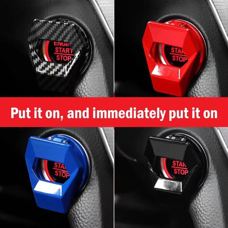 new Car Engine Start Stop Switch Button Cover Decorative Auto Accessories Push Button Sticky Cover Car Interior Car-Styling