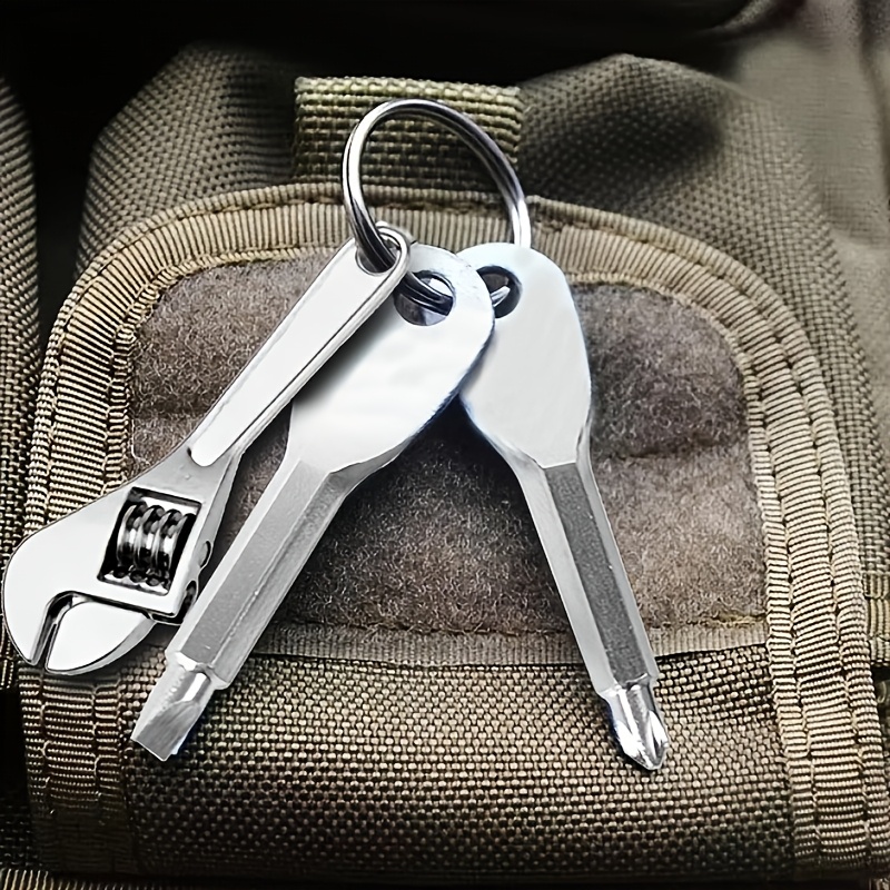 3-Piece Mini Portable Screwdriver Set, Multifunctional Mini Wrench Keychain - Suitable for Bicycle and Motorcycle Repair Tools