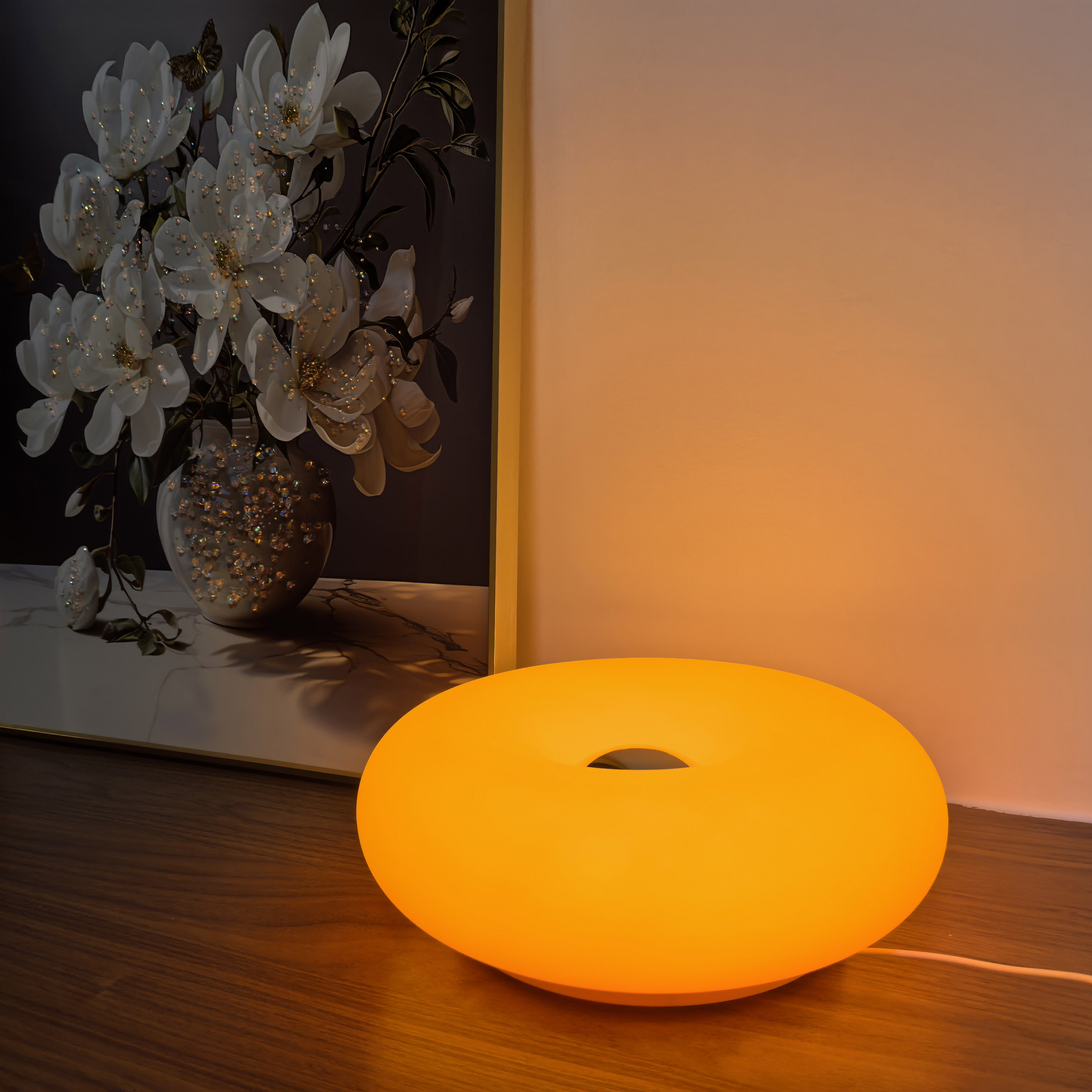 Bauhaus Table Lamp USB Plug Bedroom Bedside Lamp Living Room Dining Room Decoration Donut Ambient Light