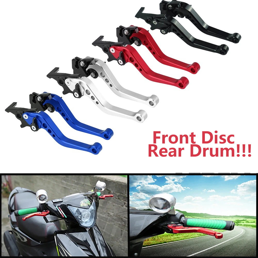 Universal Motorcycle Brake Levers Motorcycle Front Disc Rear Drum Brake Accessories Modified Horn Adjustable Hand Lever GY6