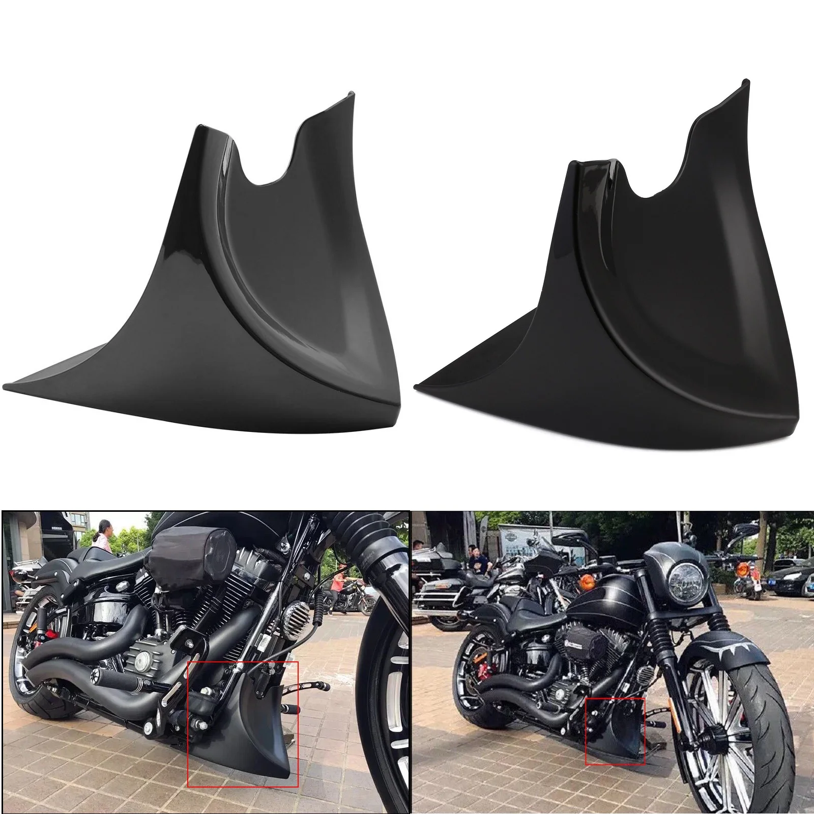 Motorcycle Universal Front Bottom Spoiler Mudguard Chin Fairing Cover Air Dam Bracket For Harley Honda Suzuki Yamaha BMW Indian