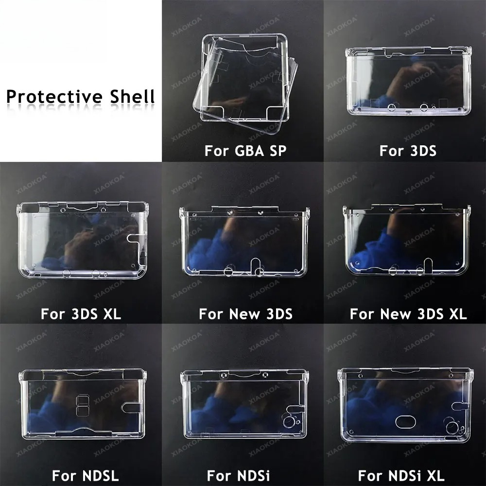 Plastic Clear Crystal Protective Hard Shell Skin Case Cover For GBA SP NDSL DSI NDSi XL 3DS XL New 3DS XL LL Console