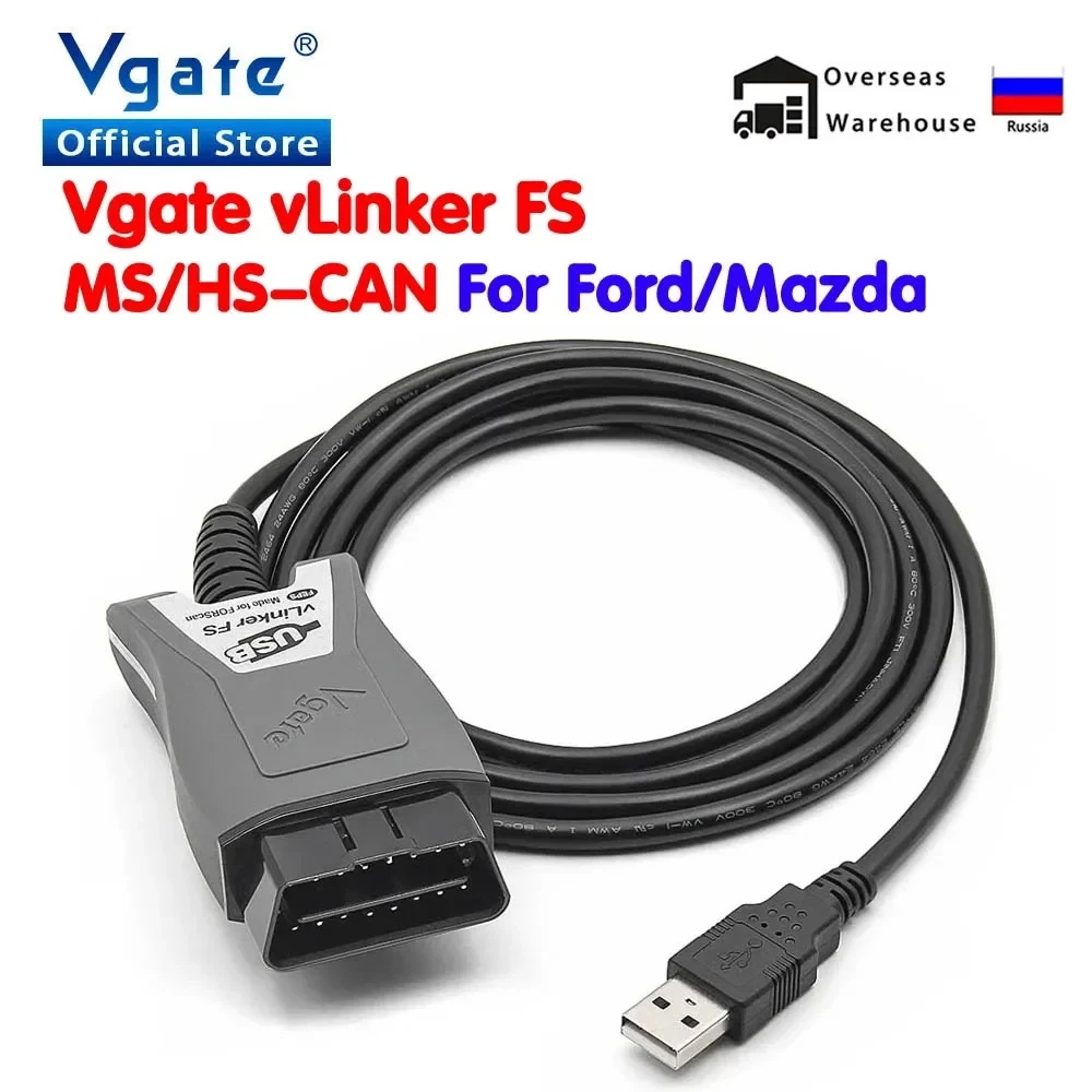 Vgate VLinker FS USB ELM327 For Ford FORScan For Mazda HS MS CAN ELM327 OBD2 Car Diagnostic Scanner Interface Tools OBDII