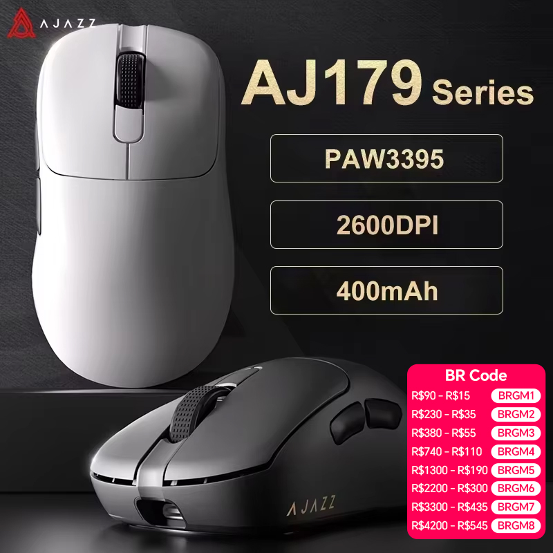 AJAZZ AJ179 PRO PAW3395 Wireless Gaming Mouse with RGB Charging Base 26000DPI Lightweight Ergonomic Mouse for PC Gamer Laptop