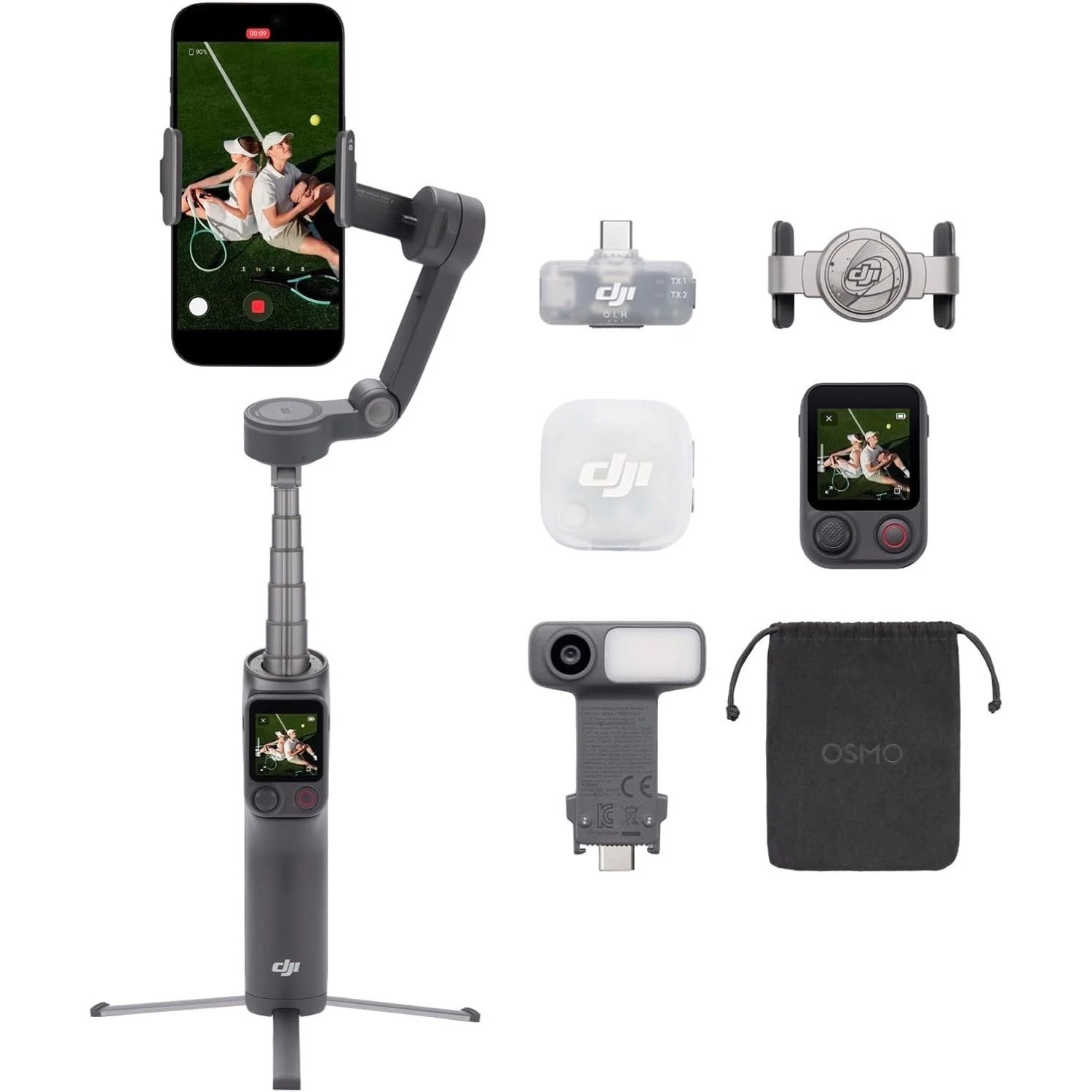 DJI Osmo Mobile 8P Creator Combo - 3-Axis Smartphone Gimbal Stabilizer with AI Tracking, Remote Selfie Control, Native Phone Connection, 10H Battery, Built-in Extension Rod and Tripod, Foldable Design