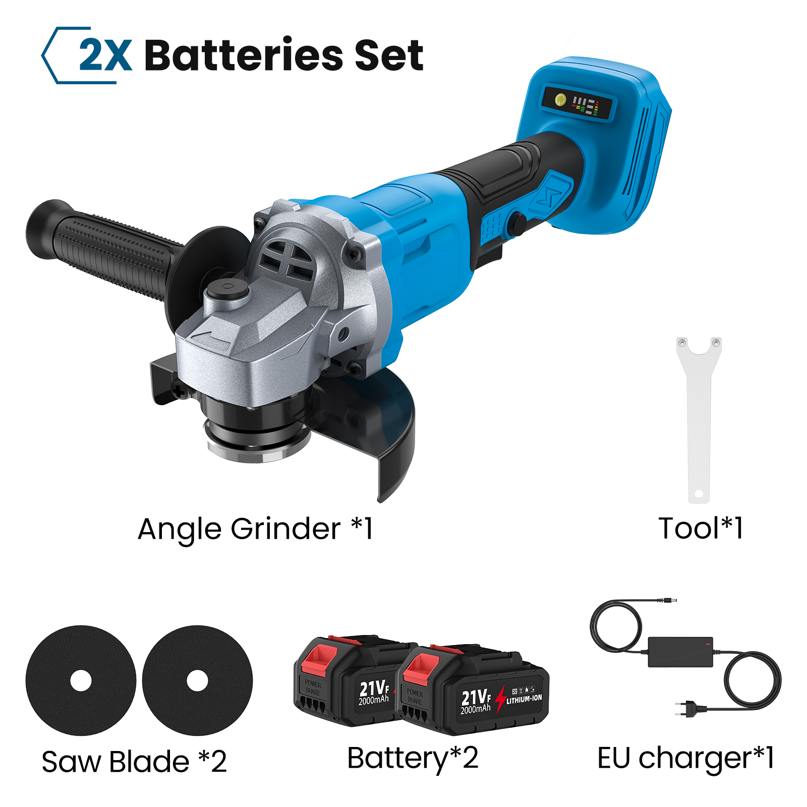 125MM Brushless Electric Angle Grinder 3 Speed Cutting Machine Cordless home DIY Woodworking Power Tools For Makita 18V Battery Batteries Set / Poland