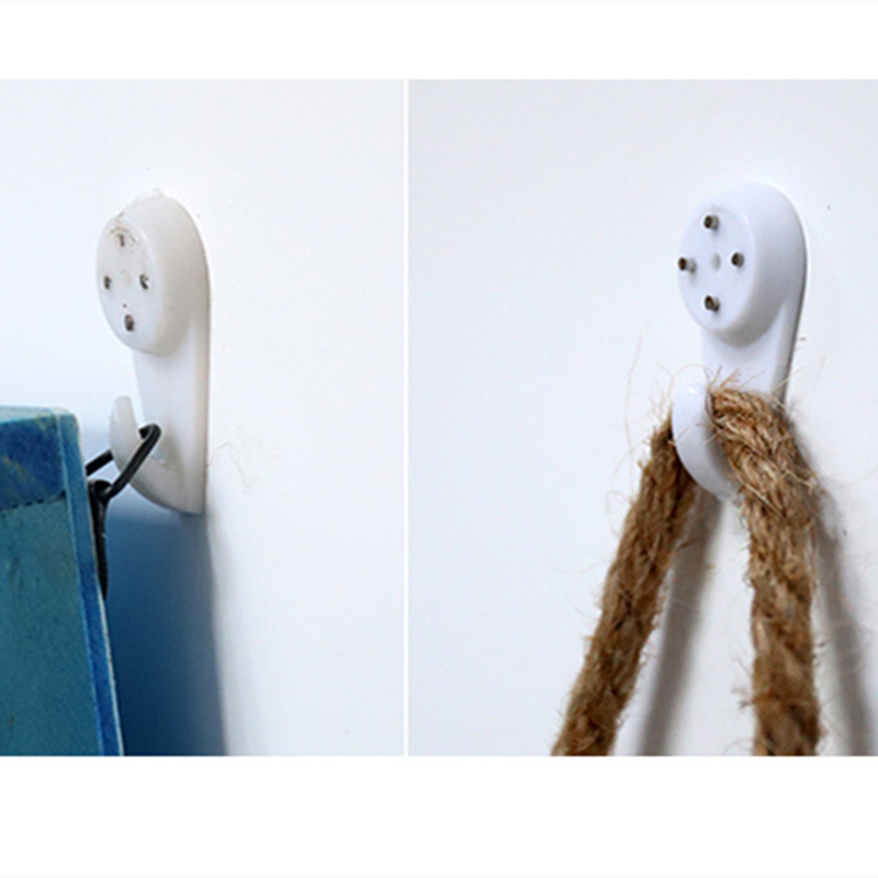 10Pcs Wall Decoration Installation Seamless Hooks Nail Kitchen Living Room Bedroom Home Daily Hanging Wall Invisible Hook White