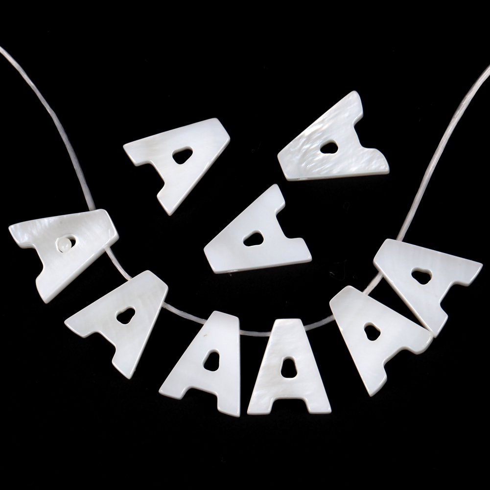 2/5/10pcs Natural White Letter Shell Beads Mother of Pearl Loose Beads Necklace Bracelet Charms Accessories For Jewelry Making A / pcs