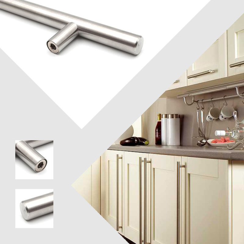 Modern Gold Brushed Straight Cupboard Handles Knobs Stainless Steel Brushed Black Gold Kitchen Door Handles Cabinet Pull