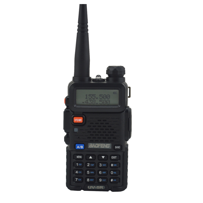 Baofeng Walkie Talkie UV-5R Dualband Two Way Radio VHF/UHF 136-174MHz & 400-520MHz FM Portable Transceiver with Earpiece black / EURO