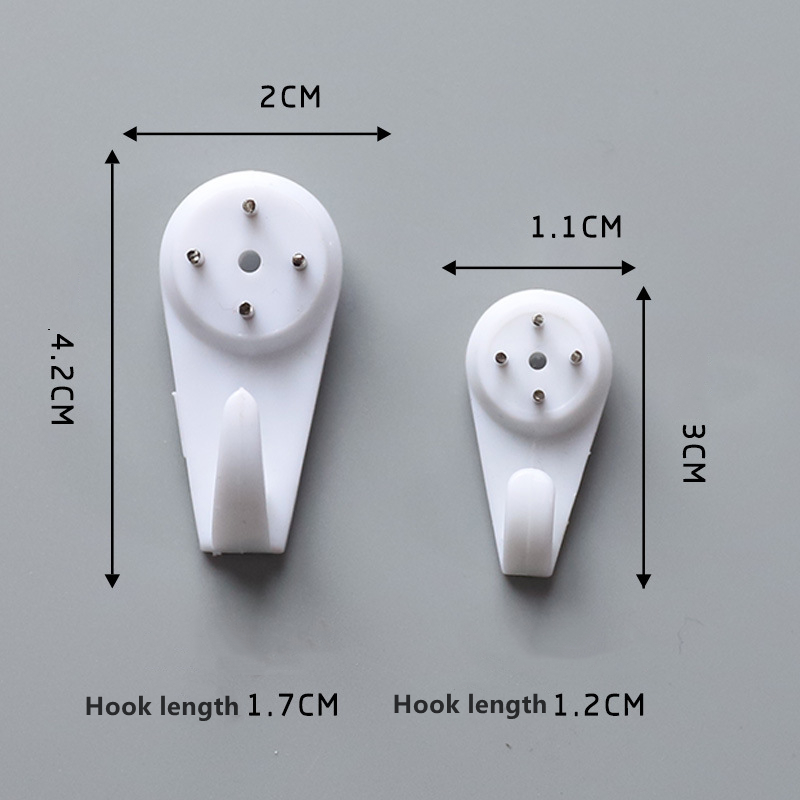 10Pcs Wall Decoration Installation Seamless Hooks Nail Kitchen Living Room Bedroom Home Daily Hanging Wall Invisible Hook White