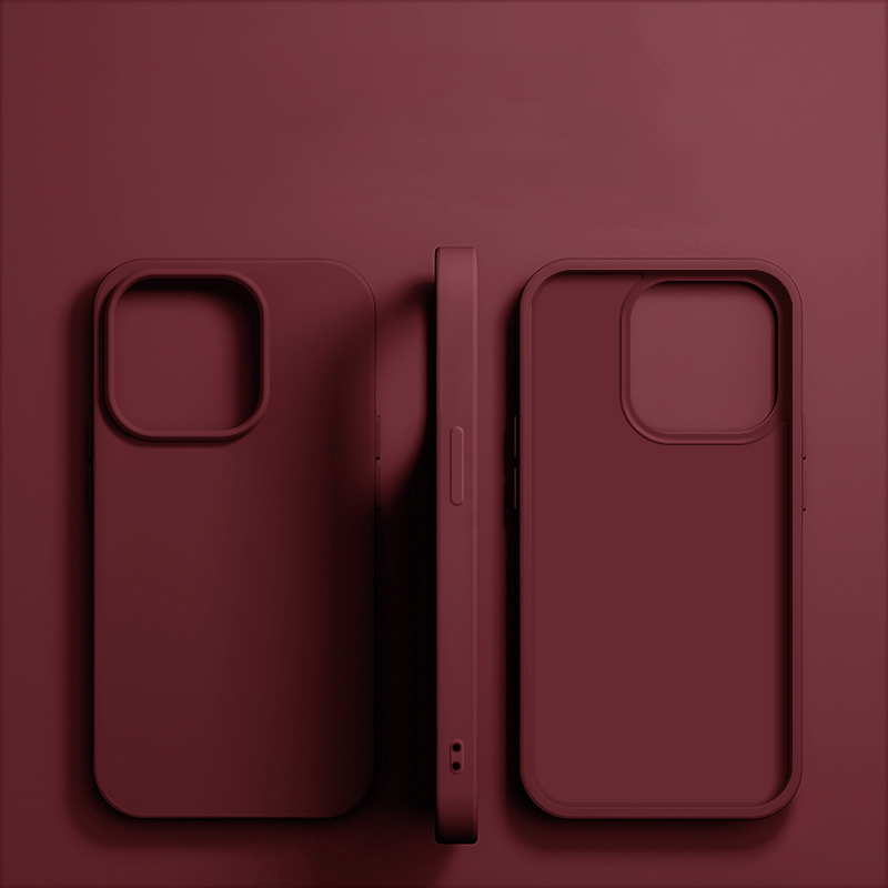 Luxury Liquid Silicone Phone Case for APPLE iPhone 11 13 12 14 15 16 Pro Max Cases for iPhone 15 Plus Shockproof Protector Cover Burgundy / For iPhone 15 Pro