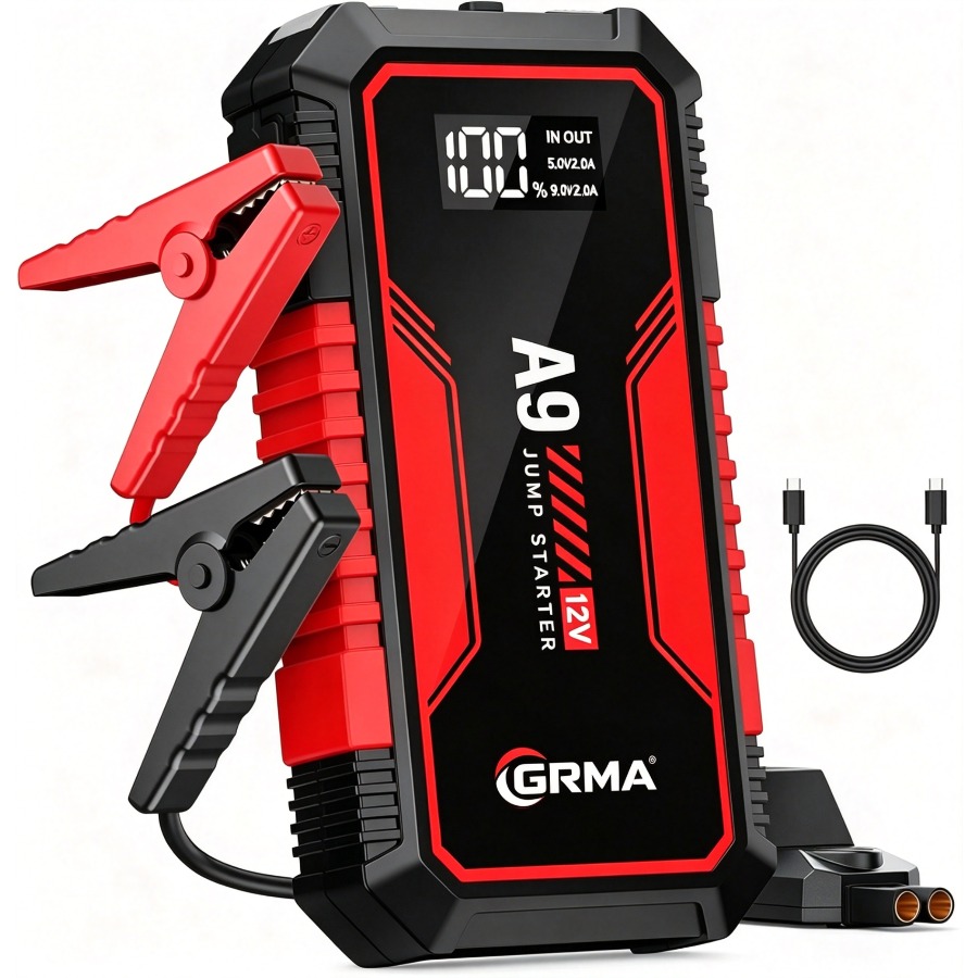 12000A Jump Starter for 12V Vehicles, Portable Car Battery Booster Pack with USB, LED Light, and Storage Case
