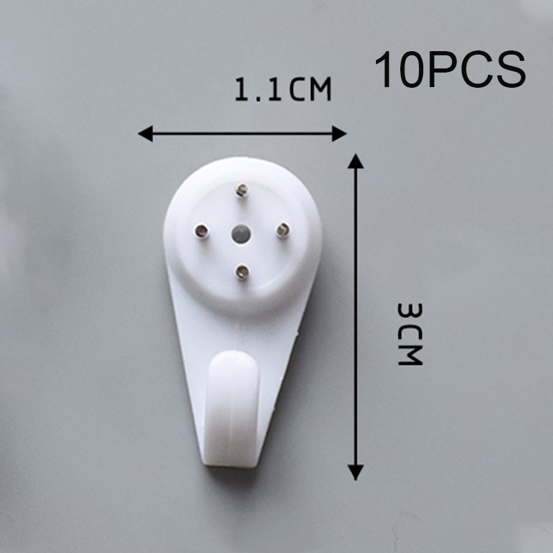10Pcs Wall Decoration Installation Seamless Hooks Nail Kitchen Living Room Bedroom Home Daily Hanging Wall Invisible Hook White S 10Pcs