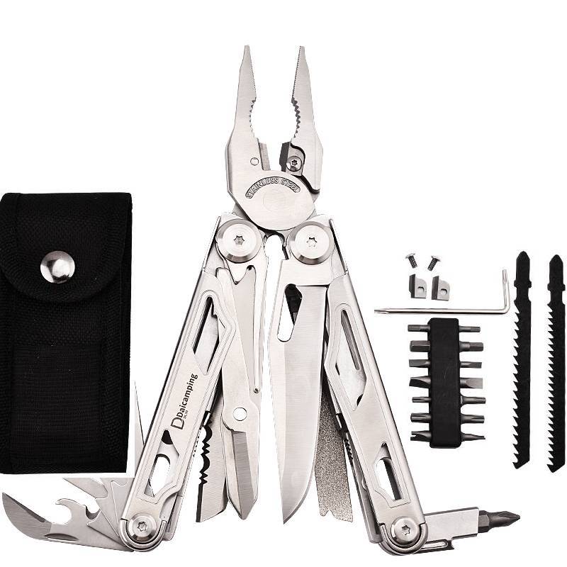 Daicamping DL30 Multitools Hand Diy Multi Tools Multi-tool Clamp Folding Knives Scissor Cutters EDC Survival Gear Manual Pliers DL30 full set silver / Mexico