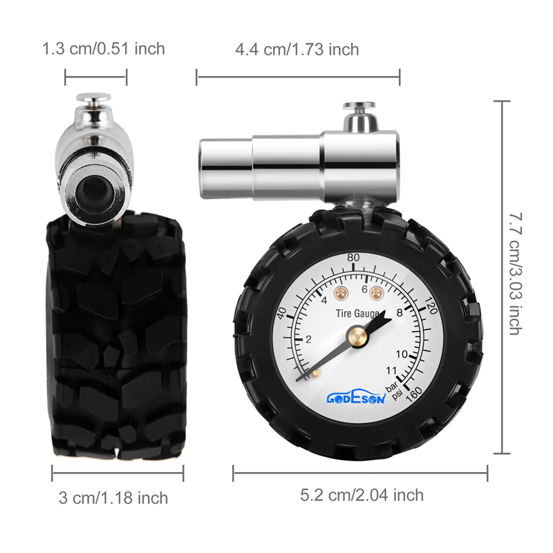 Bicycle Tire Pressure Gauge 160PSI Mechanical Pointer Tire Pressure Gauge For Mountain Racing Bikes Mtb Bike Road Bike Tools