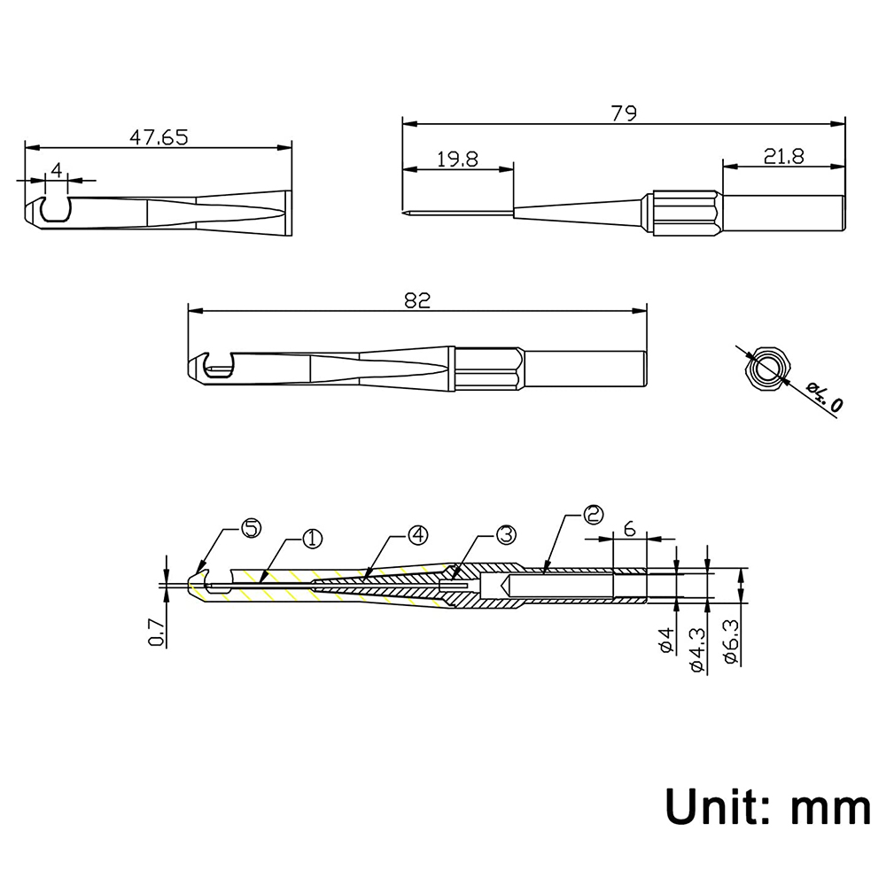 30V Car Tip Probes Diagnostic Tools, Auto Multimeter Test Leads Extention Back Piercing Needle Tip Probes Mechanical Tools