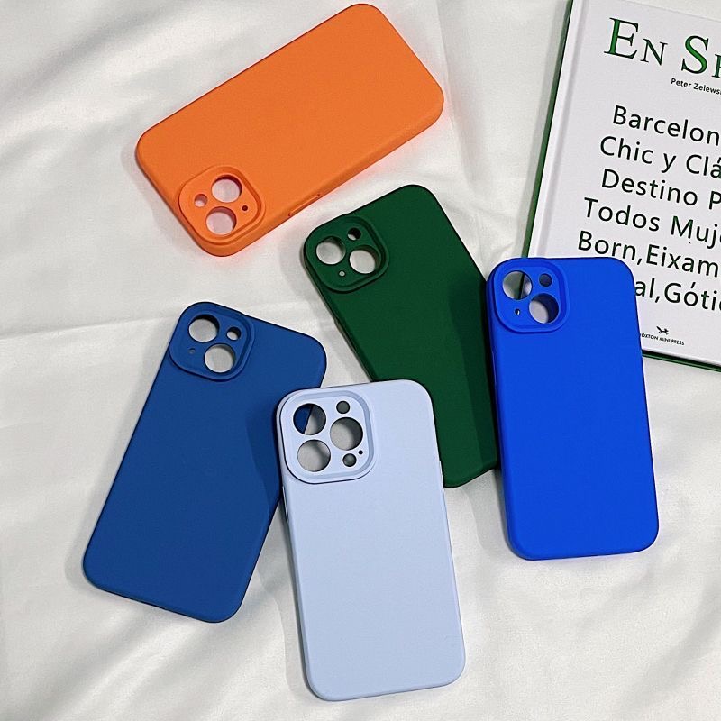 Phone Case For Iphone 14 Plus 13 12 Mini 11 Pro Max Xs X Xr 7 8 Candy Color Original Liquid Silicone Soft Protector Back Cover