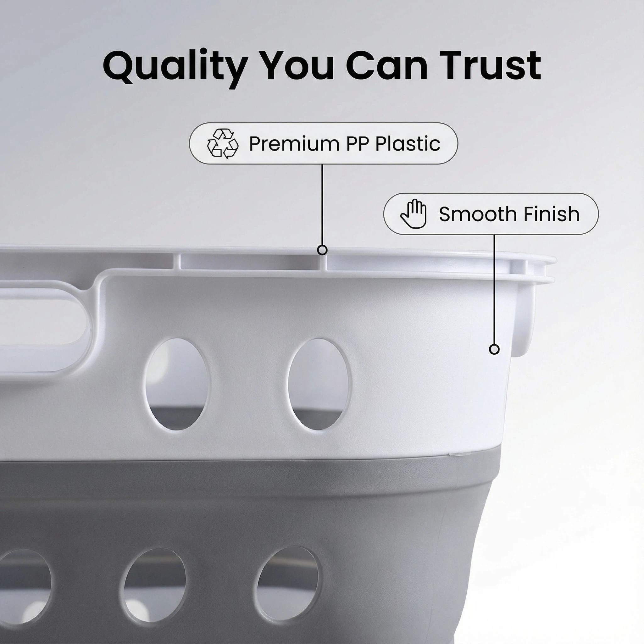 43L Collapsible Plastic Laundry Basket Foldable Pop Up Storage Container/Organizer Washing Tub Space Saving Hamper/Basket