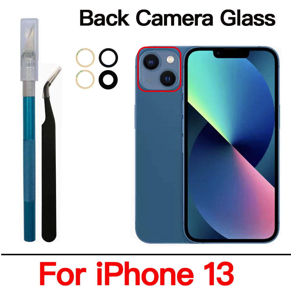 Back Camera Glass For iPhone 11 12 13 14 15 Plus MIni Pro Max Rear Camera Lens With Adhesive And Remove Tools Replacement