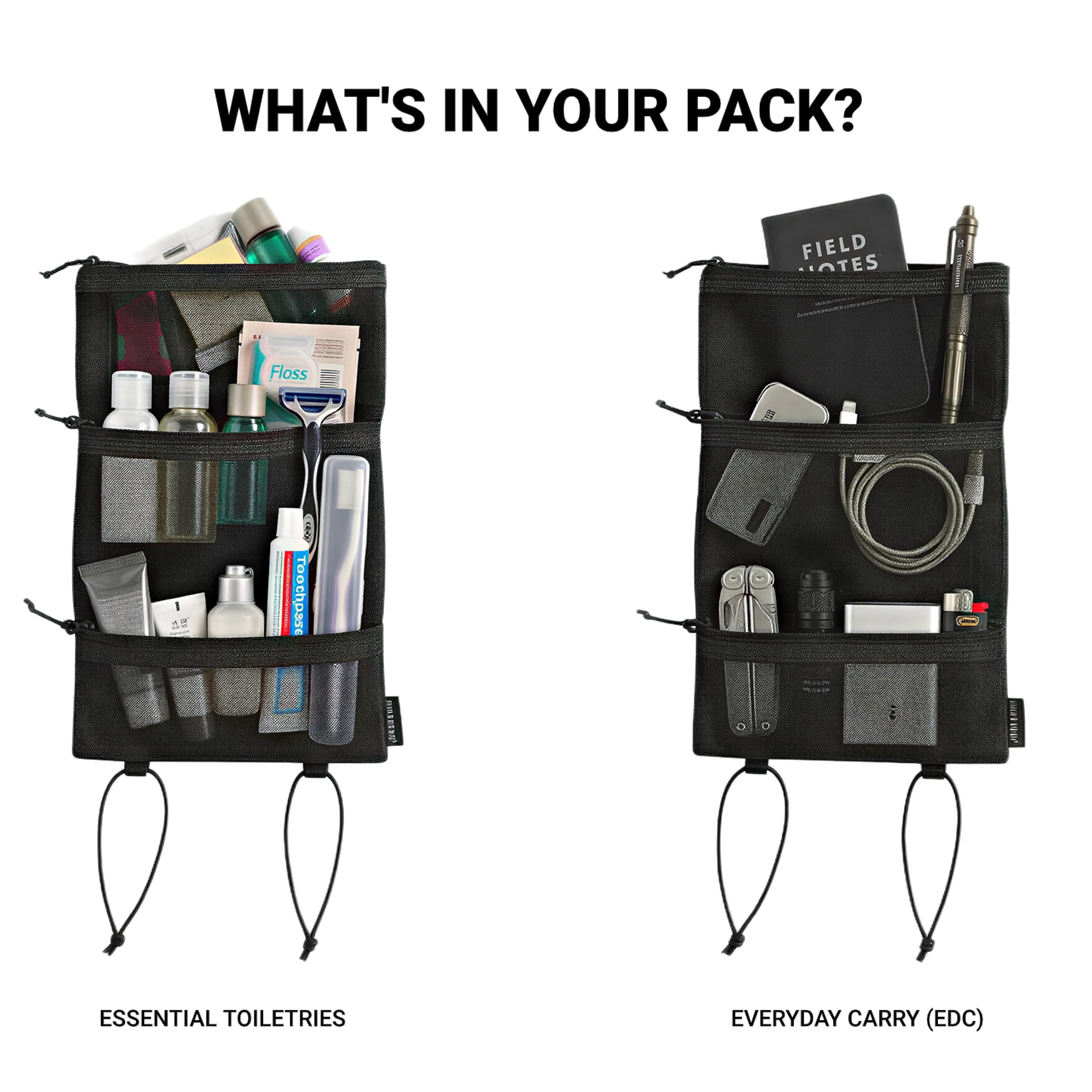 HODRGEAR Ultralight Toiletries Organizer UHMWPE Gridstop | 35g Roll-Up Mesh Pouch | YKK Zippers | Hiking & EDC Storage UL GEAR