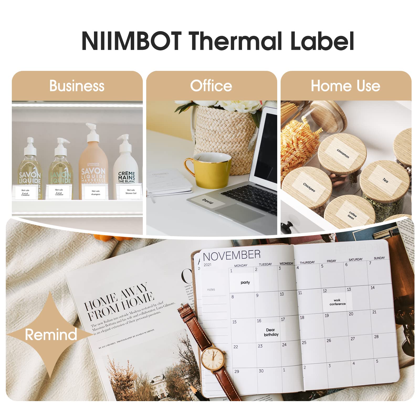Original Niimbot B21/B3S/B1/B203 Color White Transparent MERRY Christmas Label Waterproof Price Tag Gift Festival Decorative