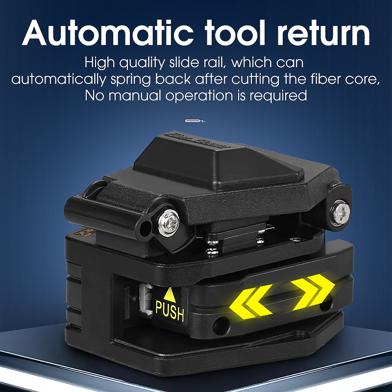Black AUA-6C High Precision Fiber Cleaver FTTH Hot Melt Cold Connection Optical Fiber Cable Cutting Knife Tools 16 Face Blade