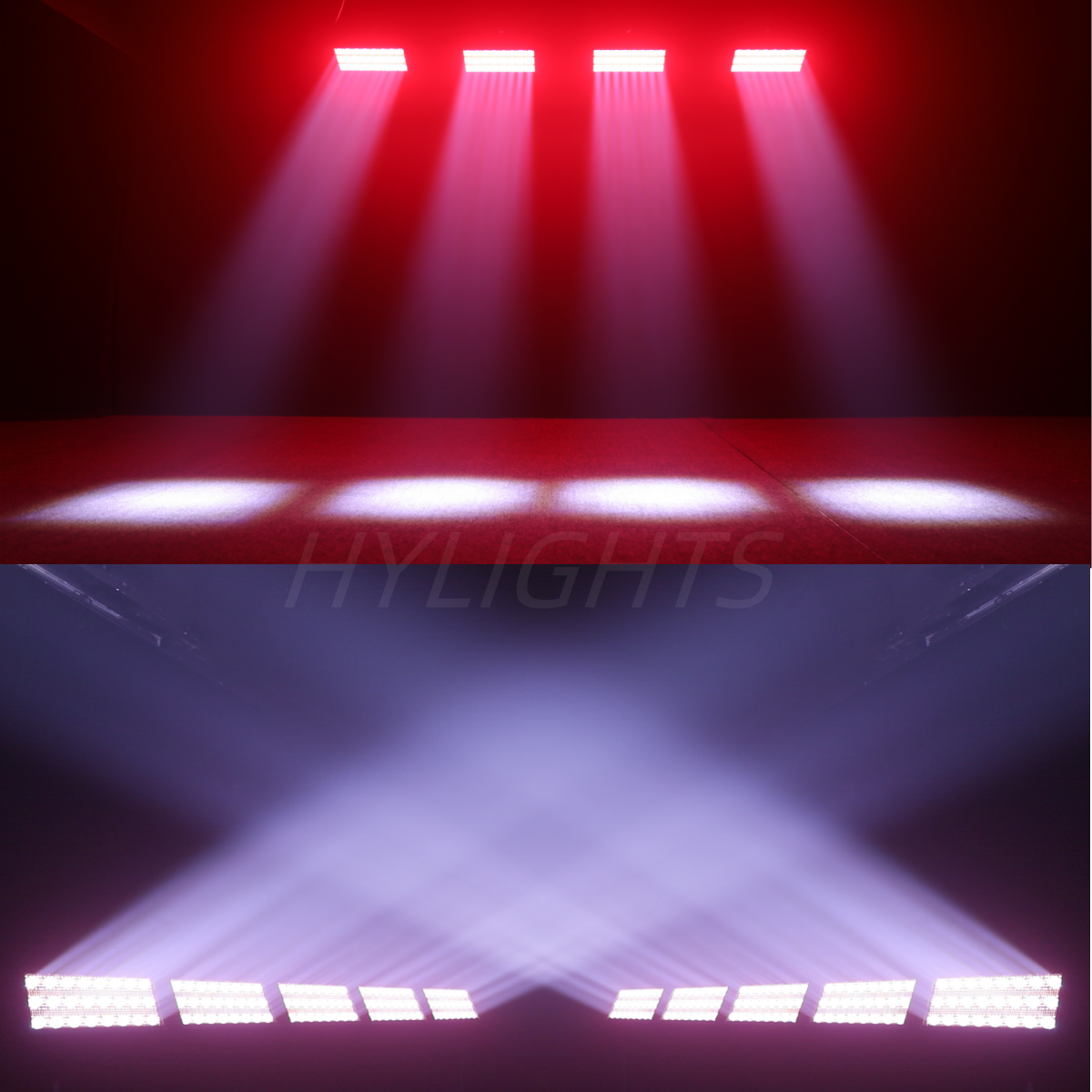 2PCS 300W LED Beam&Strobe RGBW 48 Partition Strobe Light 24PCS 8000K Strobe DMX Super Bright Dj Wash Bar Stage Lighting Effects