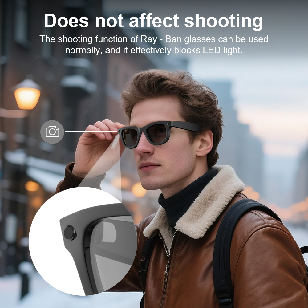 HIBLOKS Sticker For Ray-Ban Meta Wayfarer RW4012 Skyler Headliner (GEN2) & Oakley Meta HSTN Smart Glasses Led Anti Glare Sticker