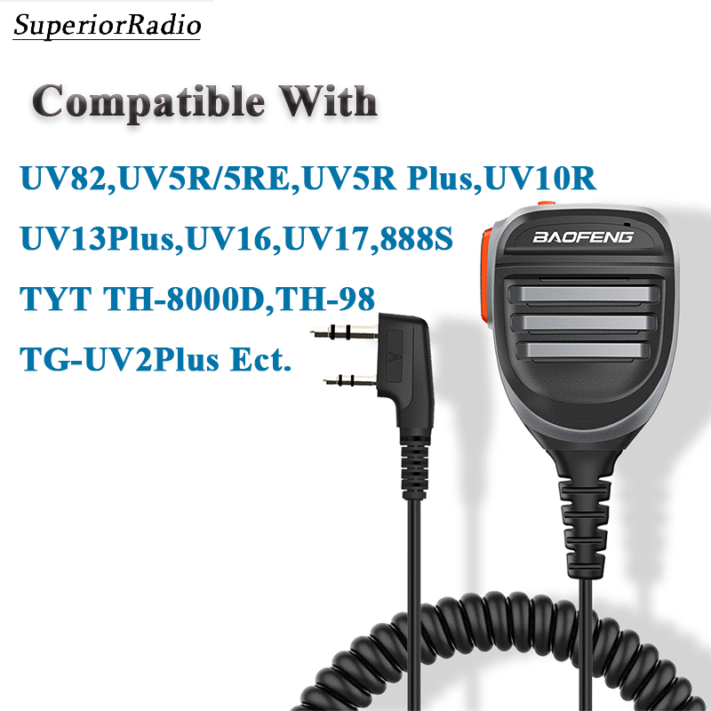 Baofeng Walkie Talkie Speaker Microphone Waterproof PTT Mic For UV-5R UV-16 UV-13 UV-21 UV17 Two Way Radio QuanSheng UV-K5 UV-K6