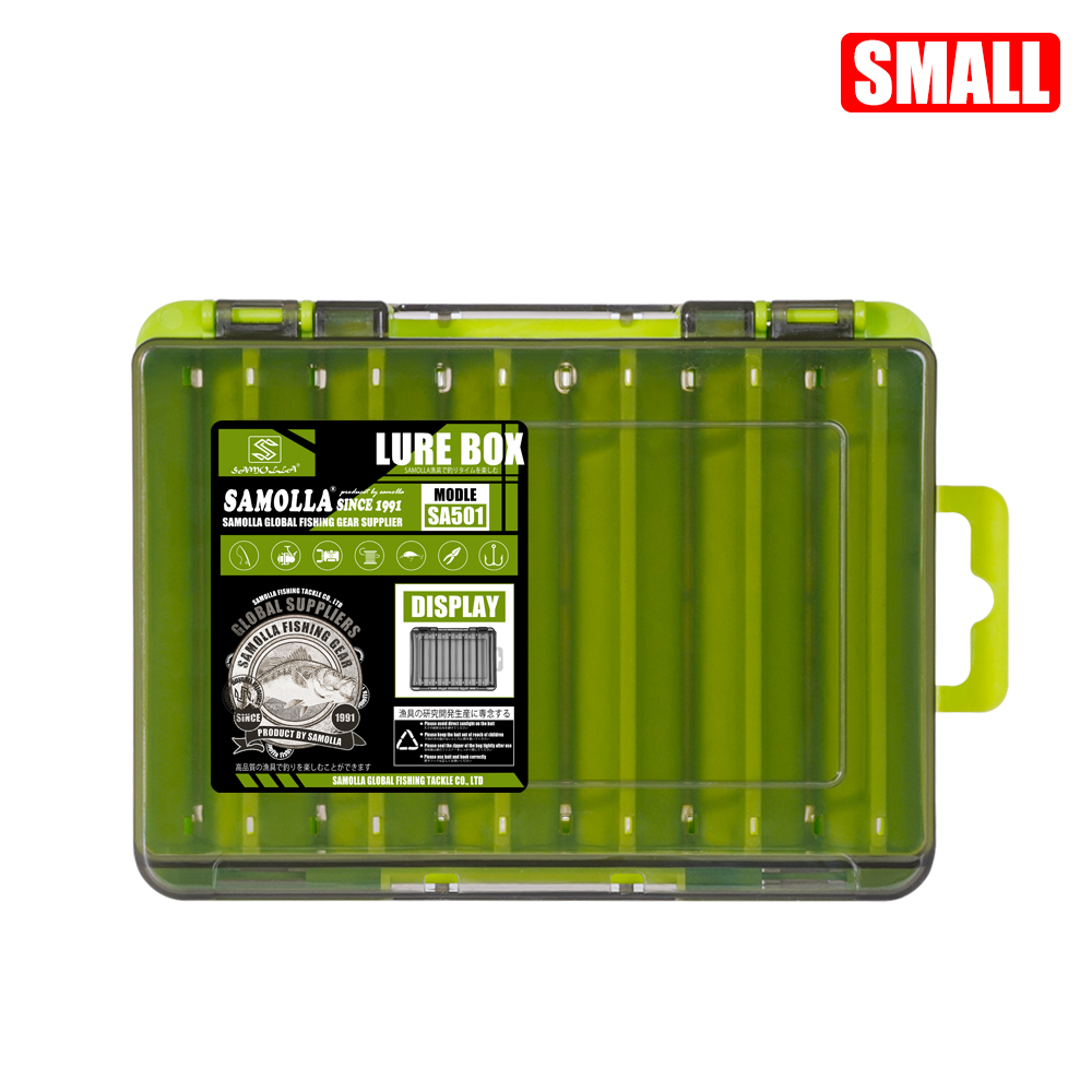 Fishing Tackle Box 14 Compartments Fishing Accessories Lure Hook Storage Case Double Sided Fishing Tool Organizer Boxes small green