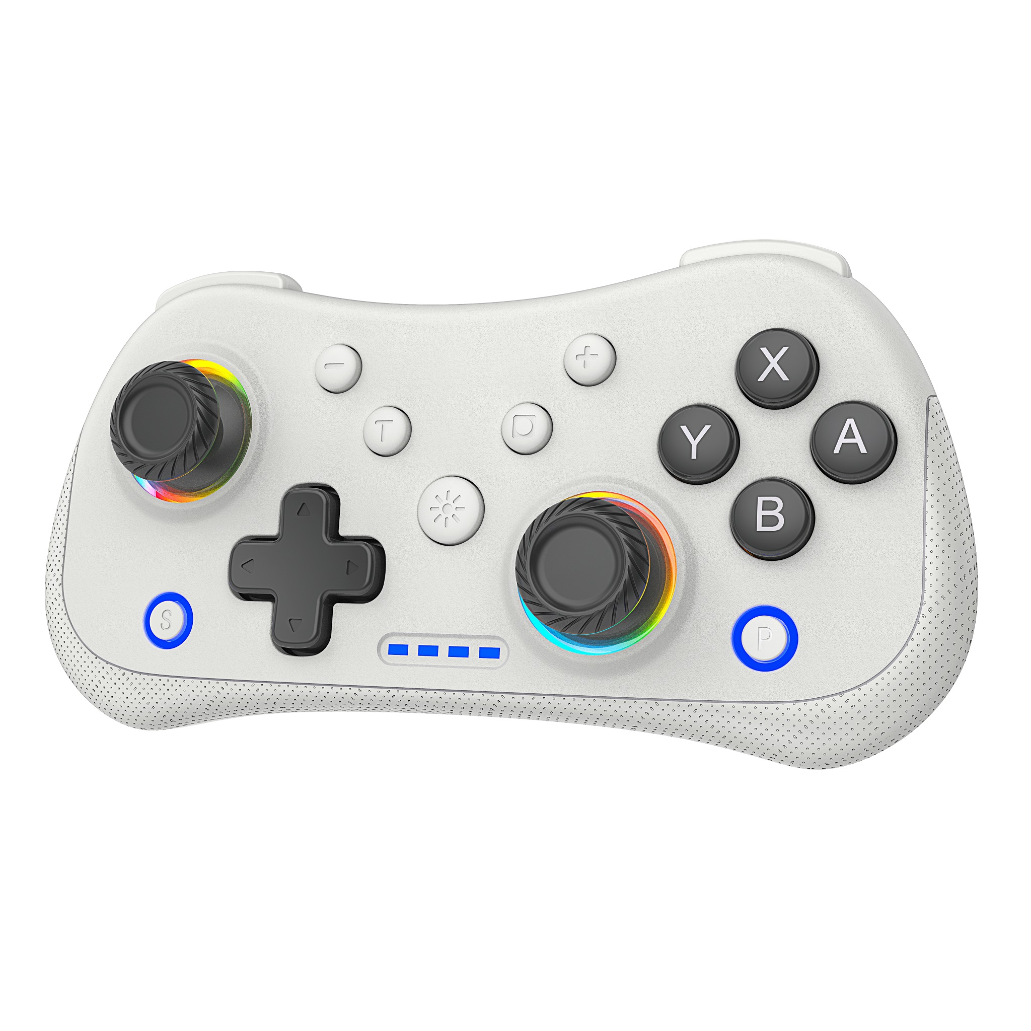 Multi-Functional Wireless Game MINI Gamepad for Switch with RGB Lights and Hall Rocker,Support Burst Function WHITE / China Mainland