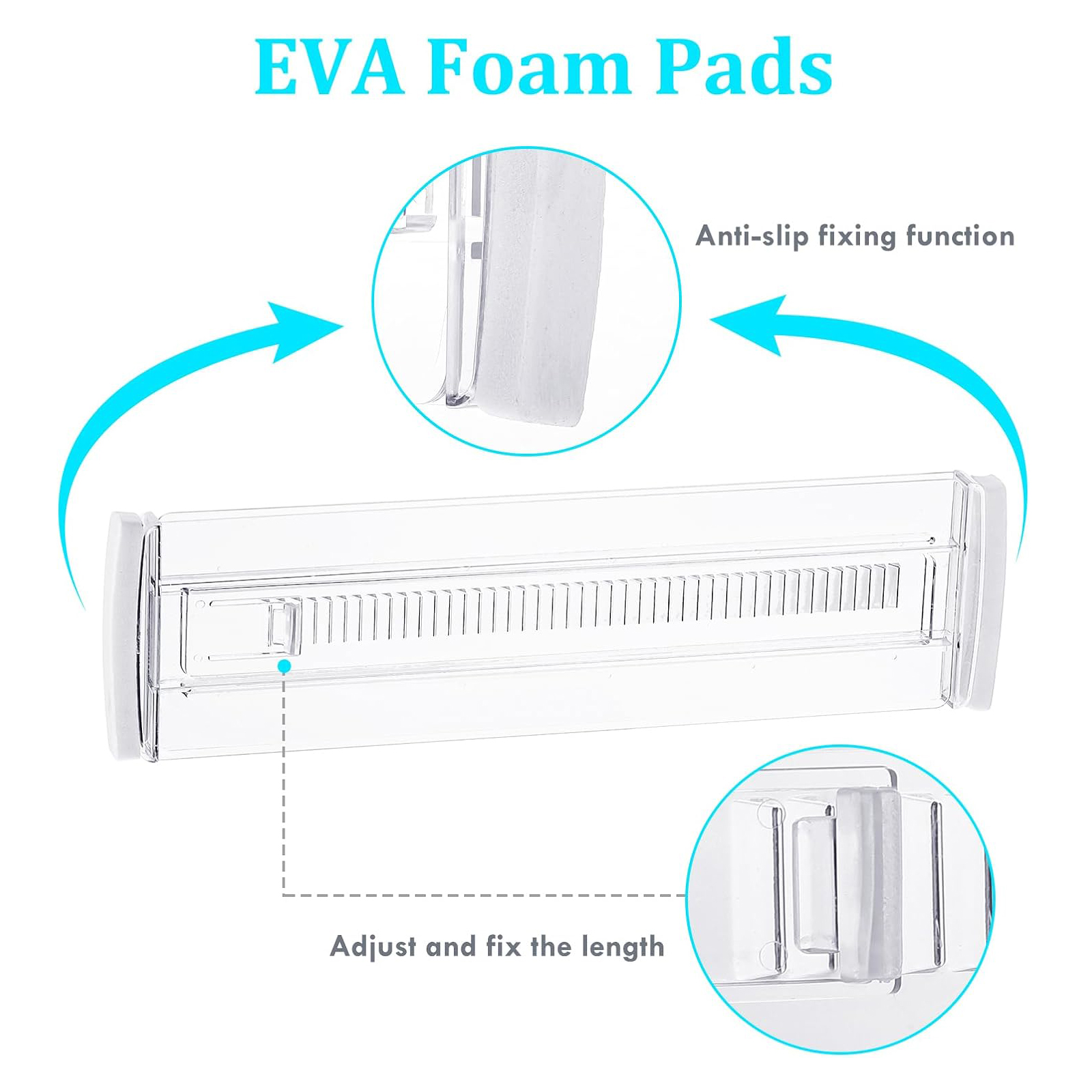 6/8/10/12-Pack Adjustable Drawer Organizers, Clear Expandable Dresser Organizers for Storing Clothes Kitchen Utensils