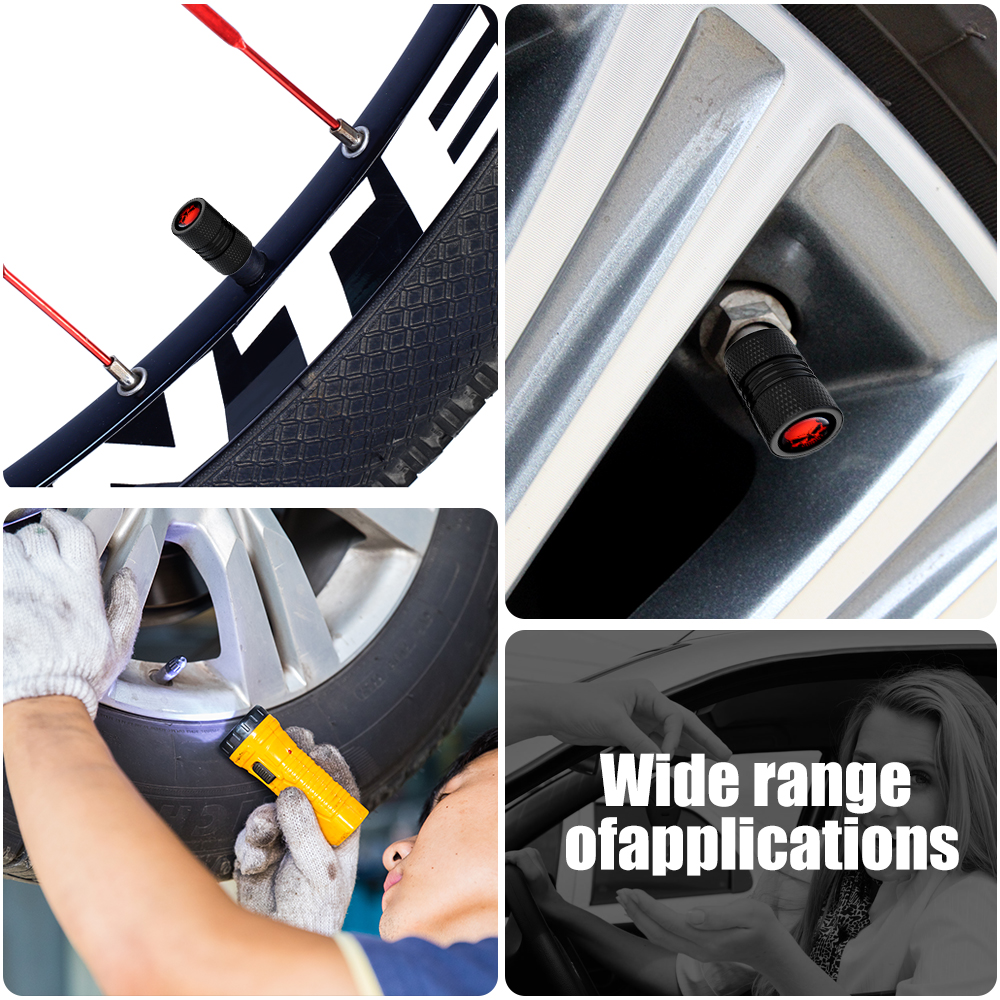 Aluminum Tire Valve Caps, With Rubber Ring, Dust Proof Cover Universal Fit for Cars, SUVs, Bike and Bicycle, Trucks, Motorcycles