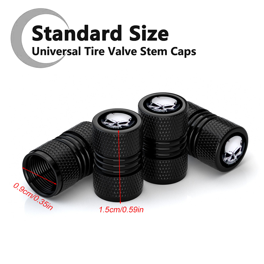 Aluminum Tire Valve Caps, With Rubber Ring, Dust Proof Cover Universal Fit for Cars, SUVs, Bike and Bicycle, Trucks, Motorcycles