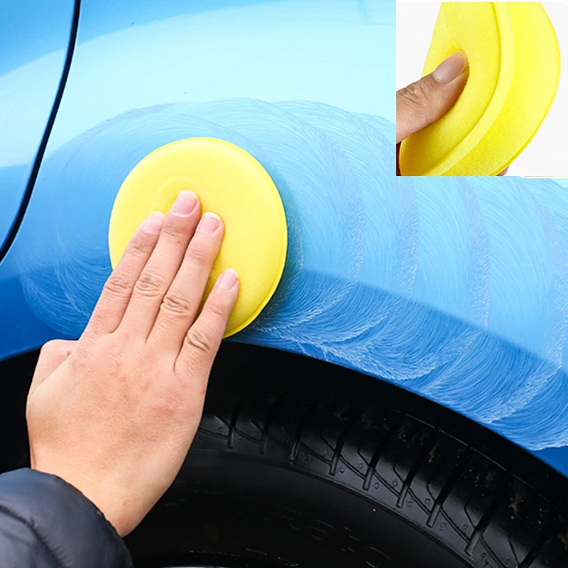 12Pcs Round Car Waxing Polish Wax Foam Sponge High Density Applicator Pads Cleaning Sponge Auto Detail Washing Car Cleaning Tool