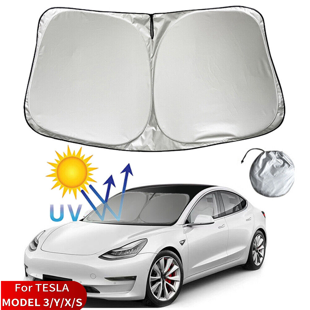 Windshield Sunshade for Tesla Model Y 3 2017-2025 2026 Folding Front Window Sun Shade Cover Heat Protection Visor Accessories