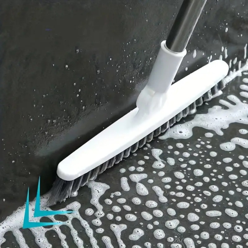 1pc Bathroom Floor Brush For Hotel, Hard Bristle Scrub Brush, Long Handle Bathroom Tub And Tile Cleaning Brush, Without Dead End