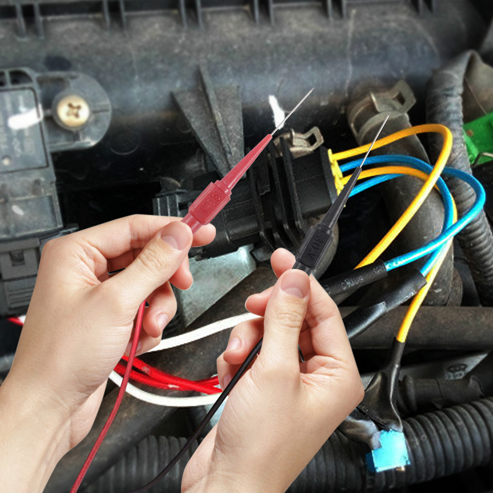 30V Car Tip Probes Diagnostic Tools, Auto Multimeter Test Leads Extention Back Piercing Needle Tip Probes Mechanical Tools