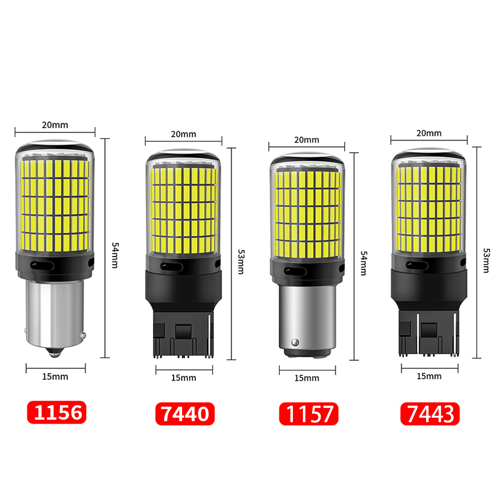 1pcs Super Bright LED Lights 1156 PY21W BAU15S P21W BA15S T20 7440 W21W WY21W High Power 4014SMD Canbus For Car Signal Lamp 12V