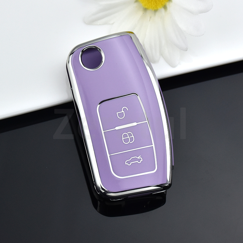 Shell Fob TPU Car Soft Folding Key Case Holder Full Cover For Ford Focus 2 Falcon Escape Galaxy Kuga B-Max C-Max Ecosport Fiesta