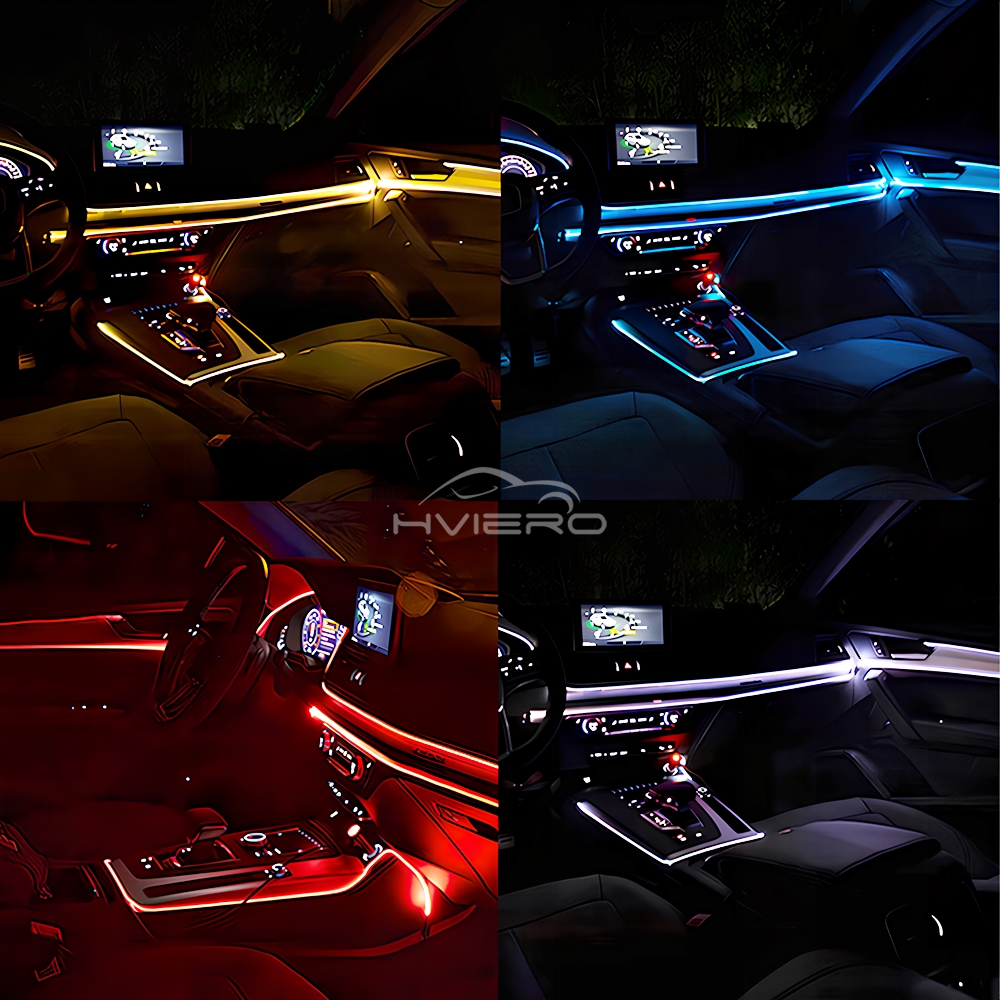 Hot Sale 1/2/3/5M Car Interior Lighting LED Door Strip Decoration Garland Wire Rope Tube Line Flexible Neon Lamps Bar USB Drive