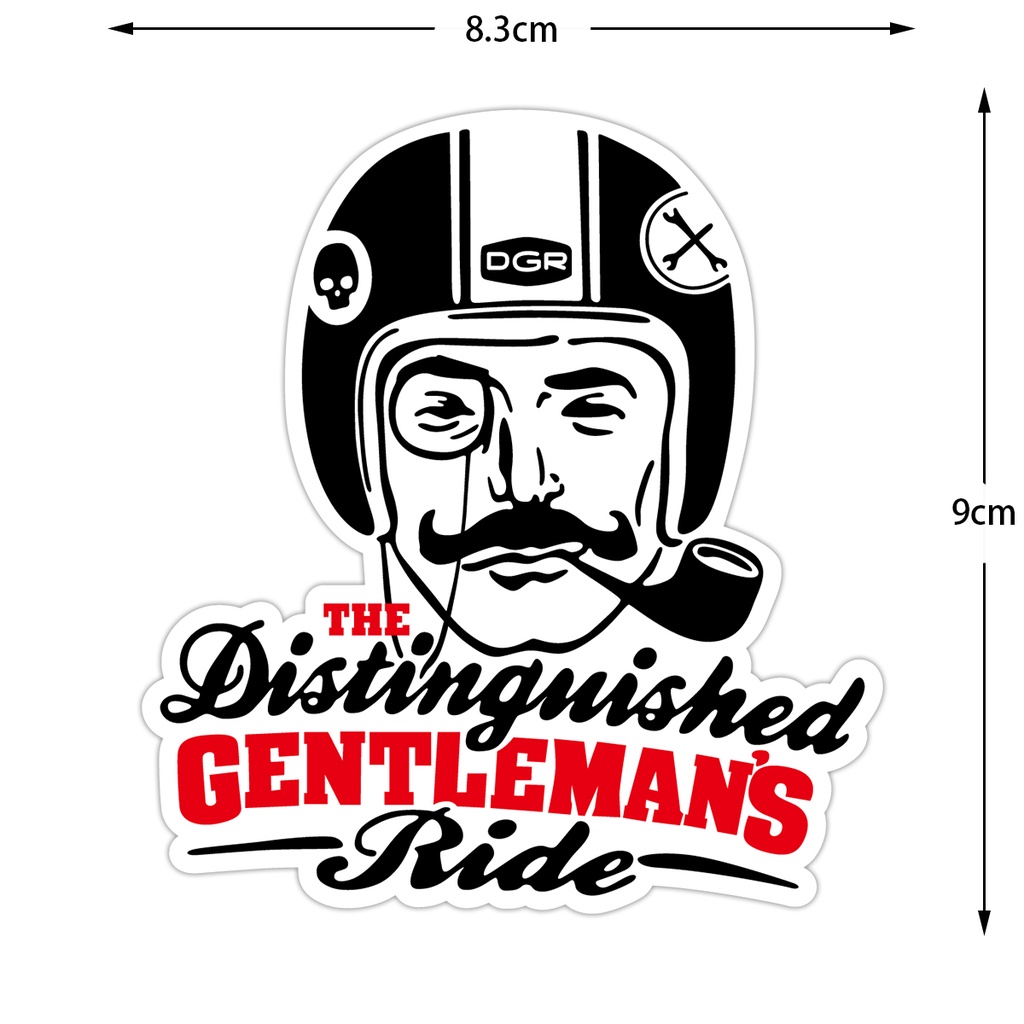 Retro the Distinguished Gentleman's Ride Cafe Rider Reflective Motorcycle Sticker Decor Motor Bike Body Helmet Decal Accessories