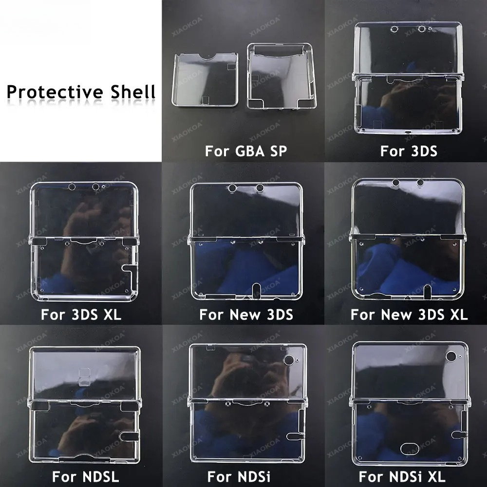 Plastic Clear Crystal Protective Hard Shell Skin Case Cover For GBA SP NDSL DSI NDSi XL 3DS XL New 3DS XL LL Console