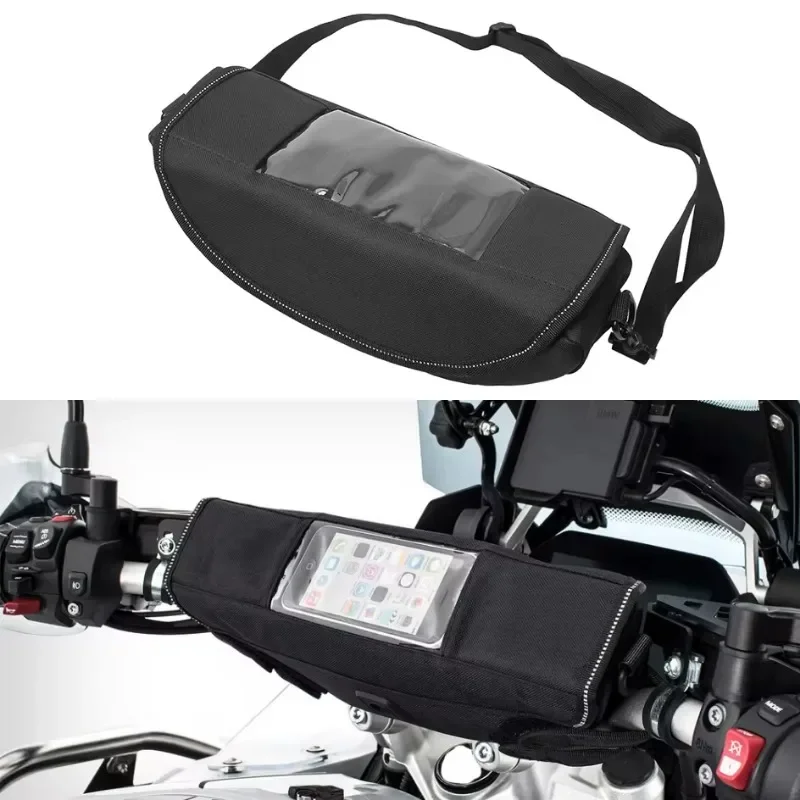 Motorcycle Handlebar Bag Waterproof with Touchscreen Phone Storage Bag Travel Storage Bag for  BMW Kawasaki Triumph Motorcycle