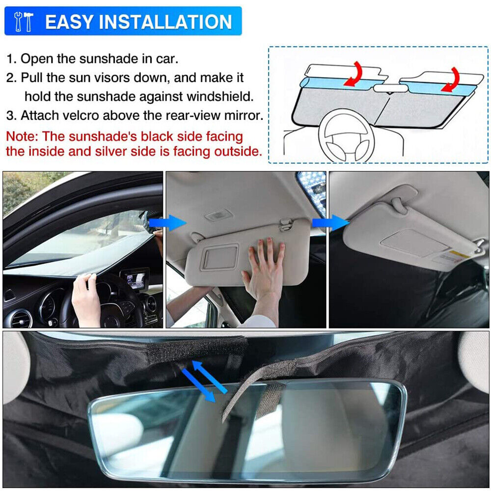 Windshield Sunshade for Tesla Model Y 3 2017-2025 2026 Folding Front Window Sun Shade Cover Heat Protection Visor Accessories