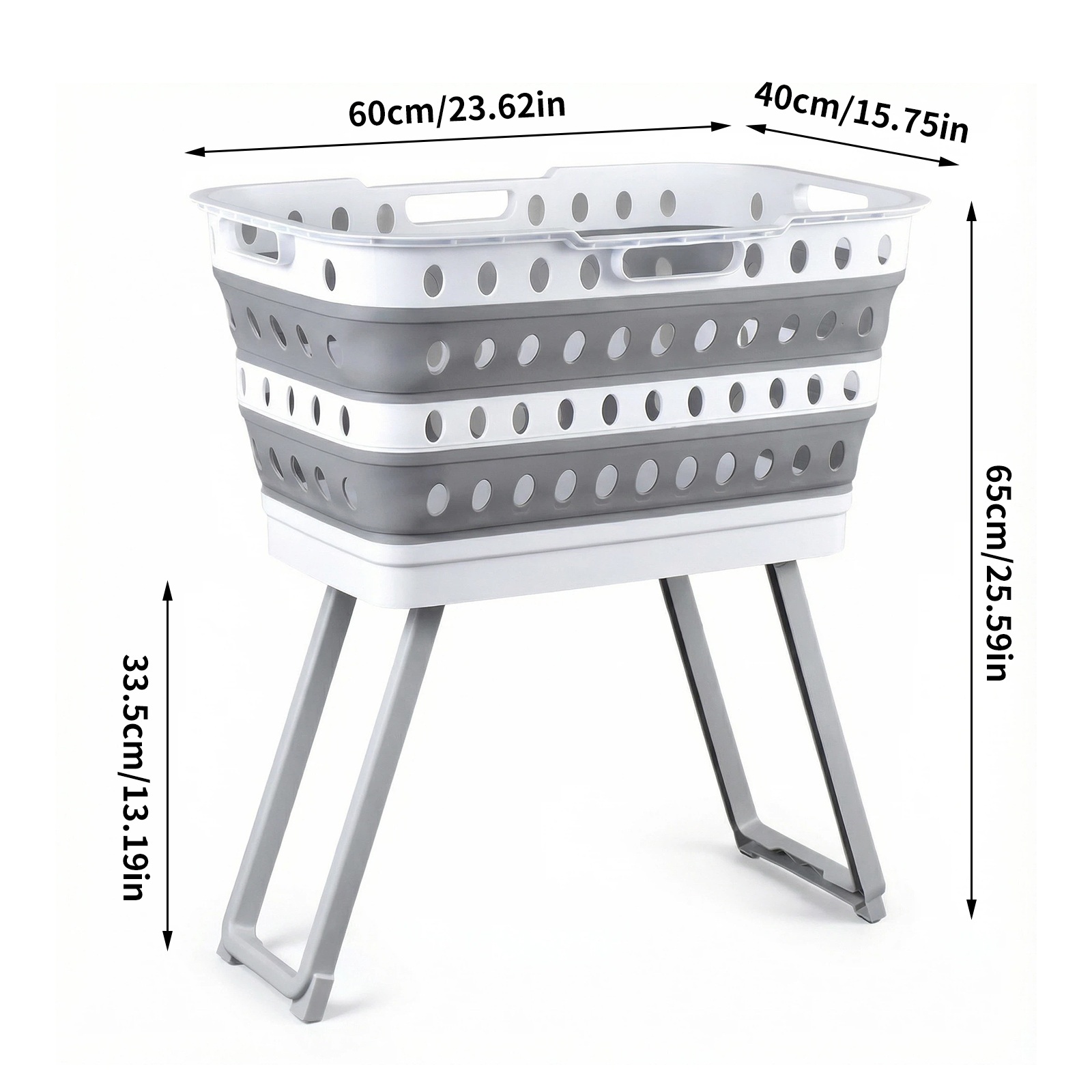 43L Collapsible Plastic Laundry Basket Foldable Pop Up Storage Container/Organizer Washing Tub Space Saving Hamper/Basket