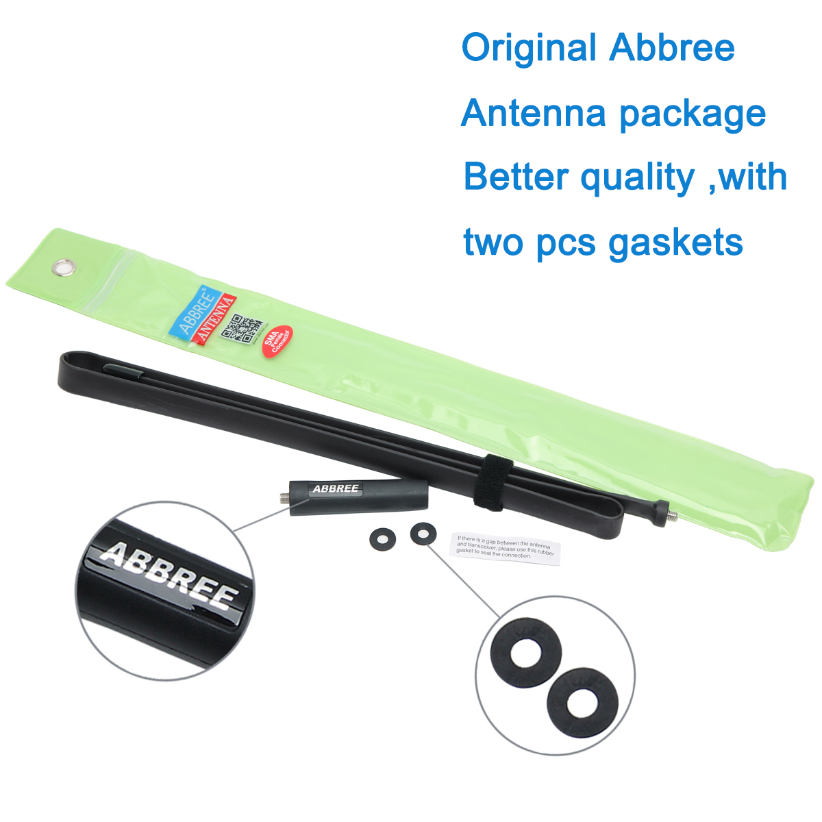 ABBREE CS Tactical Antenna SMA-Female Dual Band VHF UHF 144/430Mhz Foldable For Walkie Talkie Baofeng UV-21 UV-5R QuanSheng K5