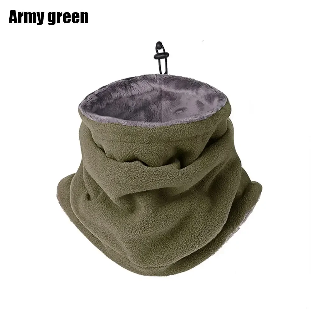 Winter MotorcycleWarm Mask Men Women Fleece Neck Outdoor Warmer Windproof Scarf Camping Hiking Balaclava Cycling Face Mask Army Green